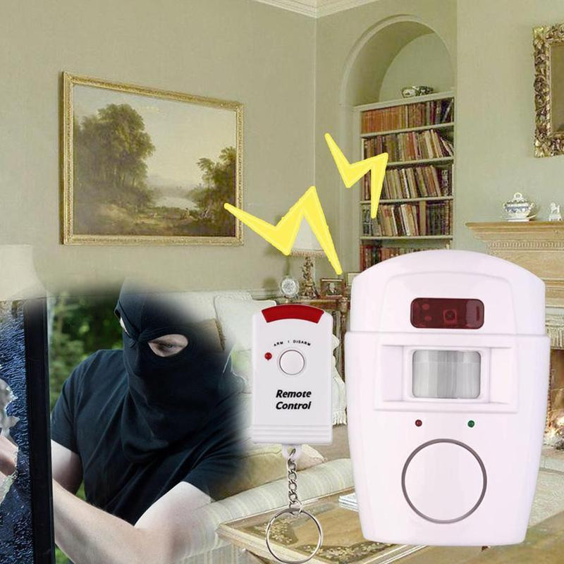 Namų apsauga PIR MP Alert Infraraudonųjų spindulių jutiklis Apsaugos nuo vagystės judesio aliarmo monitorius Belaidė signalizacijos sistema + 2 nuotolinio valdymo pultas