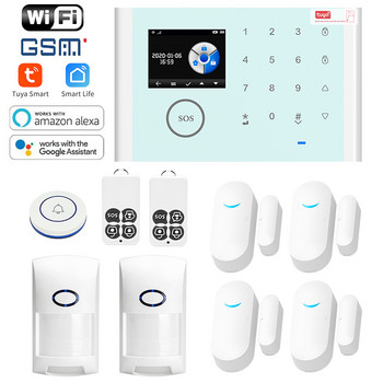 iOS Android APP безжична домашна сигурност LCD WIFI GSM охранителна алармена система комплект APP контрол автоматичен аларма сензор детектор за движение
