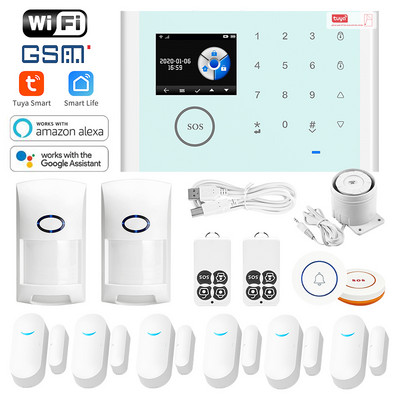 iOS Android APP securitate acasă fără fir LCD WIFI GSM kit sistem de alarmă de securitate APP control automat senzor de alarmă detector de mișcare