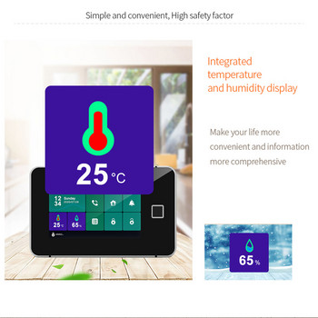 Σύστημα συναγερμού ασφαλείας WiFi GSM Tuya Δακτυλικά αποτυπώματα Εμφάνιση θερμοκρασίας υγρασίας Ασύρματο έξυπνο σπίτι συμβατό με Alexa & Google