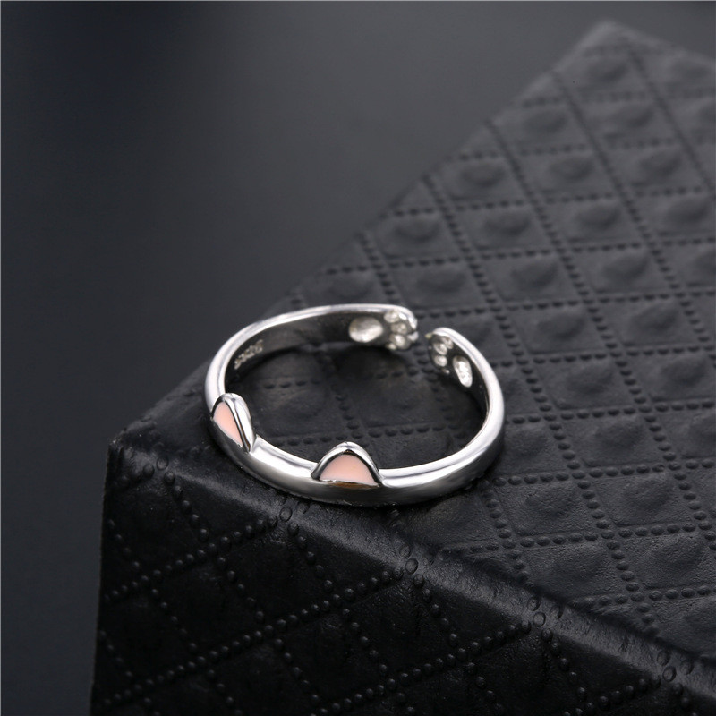 Žiedas katė, ausis, pirštas, atviro dizaino mielas žiedas, papuošalas moterims, dovanėlė, reguliuojamas žiedas, didmeninė prekyba