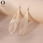 Obega 2023 Mados Bohemijos ilgi auskarai Unikalūs natūralūs tikrų lapų dideli auskarai moterims Papuošalai oorbellen pendientes mujer mod