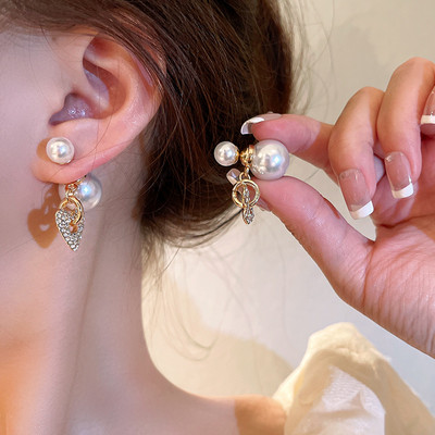 Lengvi prabangūs cirkonio tulpių gėlių perlų auskarai moterims korėjiečių naujos mados kabantys auskarai vakarėlio kalėdiniai papuošalai