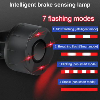 RF433 Велосипедна аларма Задни светлини Осветление за взлом Велосипед USB зареждане Интелигентна автоматична сензорна спирачка Водоустойчива интелигентна лампа за велосипед против кражба