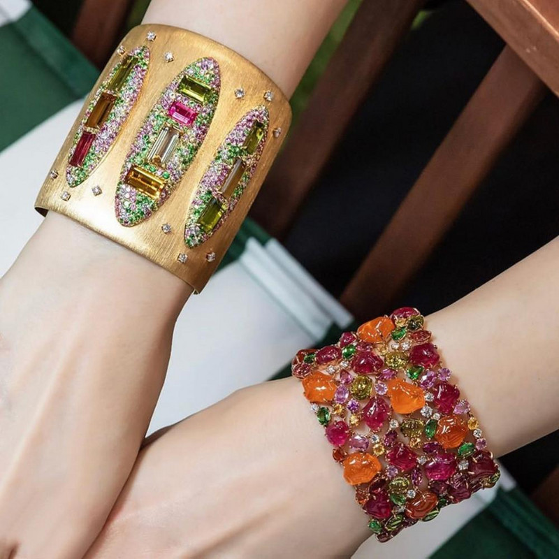 GODKI didelės mados prabangios drąsios apyrankės rankogaliai moterims vestuvių vakarėliui, kelių kubinių cirkonio kristalų kristalo CZ Dubajaus aukso spalvos apyrankė 2020 m.