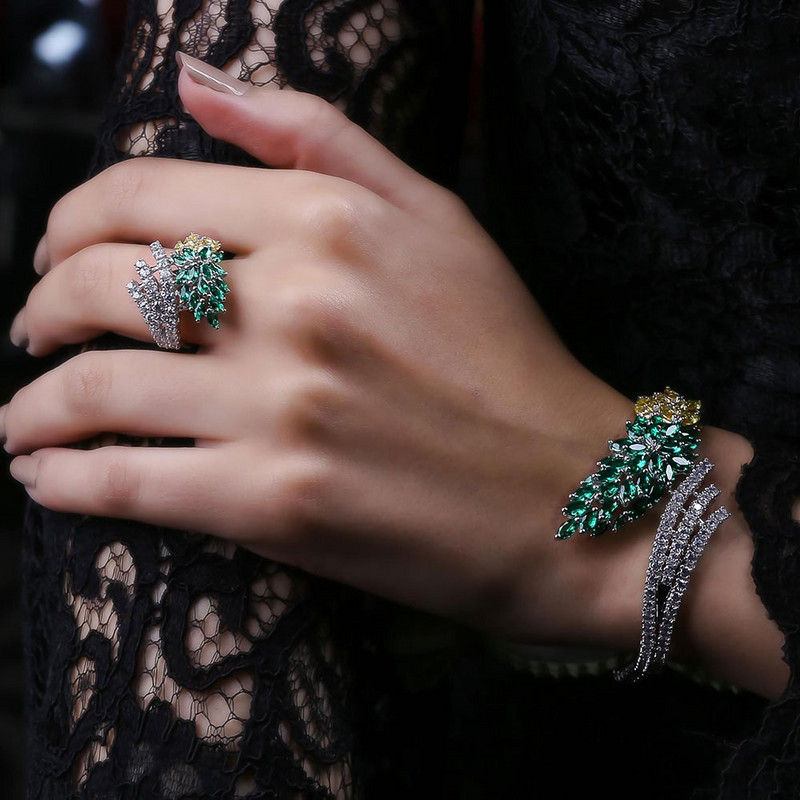 GODKI DUBAI 4pcs Bridal Circon Ogrlica Setovi Naušnica Za Ženske Vjenčanja Setovi Nakita CZ Crystal Svadbeni Setovi Nakita 2022