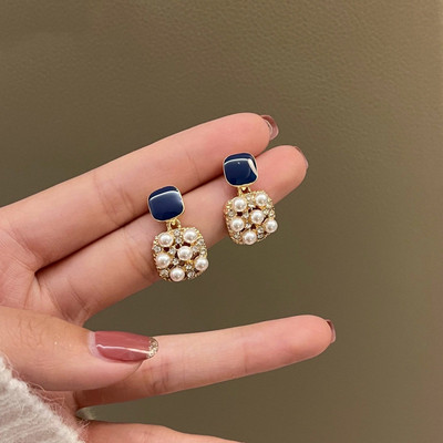 2022 m. naujos mados korėjiečių perlų imitacijos auskarai moterims, išskirtiniai geometriniai cirkonio krištoliniai auskarai, vestuvių vakarėlio papuošalai