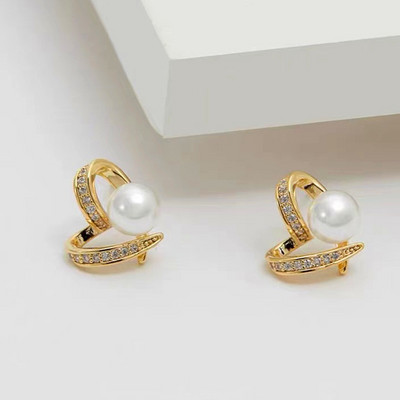 2022 m. naujos mados korėjiečių perlų imitacijos auskarai moterims, išskirtiniai geometriniai cirkonio krištoliniai auskarai, vestuvių vakarėlio papuošalai