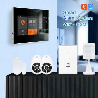 Tuya otthoni biztonsági riasztórendszer WiFi GSM védelem betörő készlet intelligens élet APP vezérlés OTA méretezhető tűz- és ajtó- és mozgásérzékelő