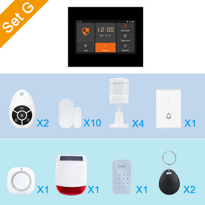 Tuya namų apsaugos signalizacija WiFi GSM apsaugos nuo įsilaužimo rinkinys išmanusis gyvenimas APP valdymas OTA keičiamas ugnies ir durų bei judesio jutiklis