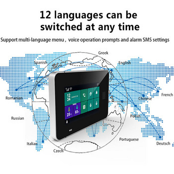 Tuya WiFi GSM Full Touch Armed Fingerprint Security Σύστημα συναγερμού Οθόνη θερμοκρασίας υγρασίας 433mhz Ασύρματο διαρρήκτη έξυπνου σπιτιού