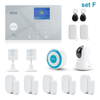 Awaywar Tuya 433MHz Bezdrôtový WIFI GSM RFID Bezpečnostný alarm systém sada APP Diaľkové ovládanie Vlámač Inteligentný dom PIR detektor dverí