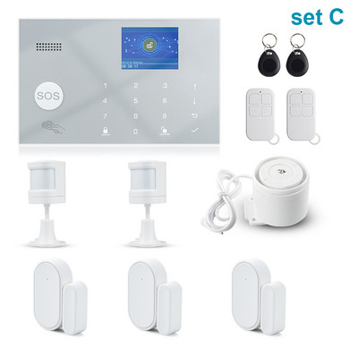 Awaywar Tuya 433MHz Bezdrôtový WIFI GSM RFID Bezpečnostný alarm systém sada APP Diaľkové ovládanie Vlámač Inteligentný dom PIR detektor dverí