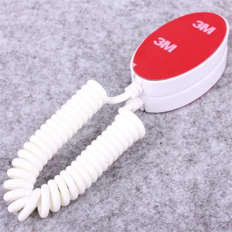 10 PCS Защитна стойка за мобилен мобилен телефон Защитен държач за дисплей против кражба Черно-бяла скоба Квадратна овална прибираща се пружина за издърпване