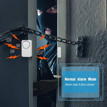 WSDCAM 4-в-1 Сензор за прозорец на врата Звукова охранителна аларма Детектори за отворена затворена врата 110dB Аларма с магнитен сензор Безжична аларма за врата