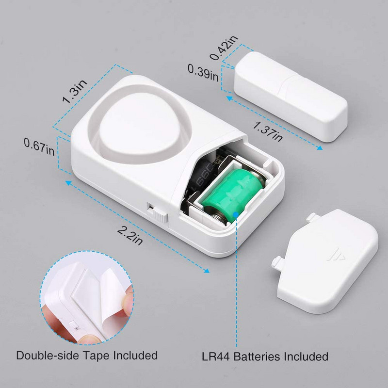 WSDCAM 4-in-1 durų langų jutiklis Garso apsaugos signalizacija Durys atidarytos uždarytos detektoriai 110dB magnetinio jutiklio signalizacija belaidė durų signalizacija