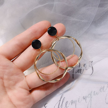 Модни обеци с метална щипка 2020 Модерни геометрични кръгли обеци без пиърсинг за жени Модерни дамски бижута