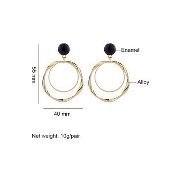 Модни обеци с метална щипка 2020 Модерни геометрични кръгли обеци без пиърсинг за жени Модерни дамски бижута