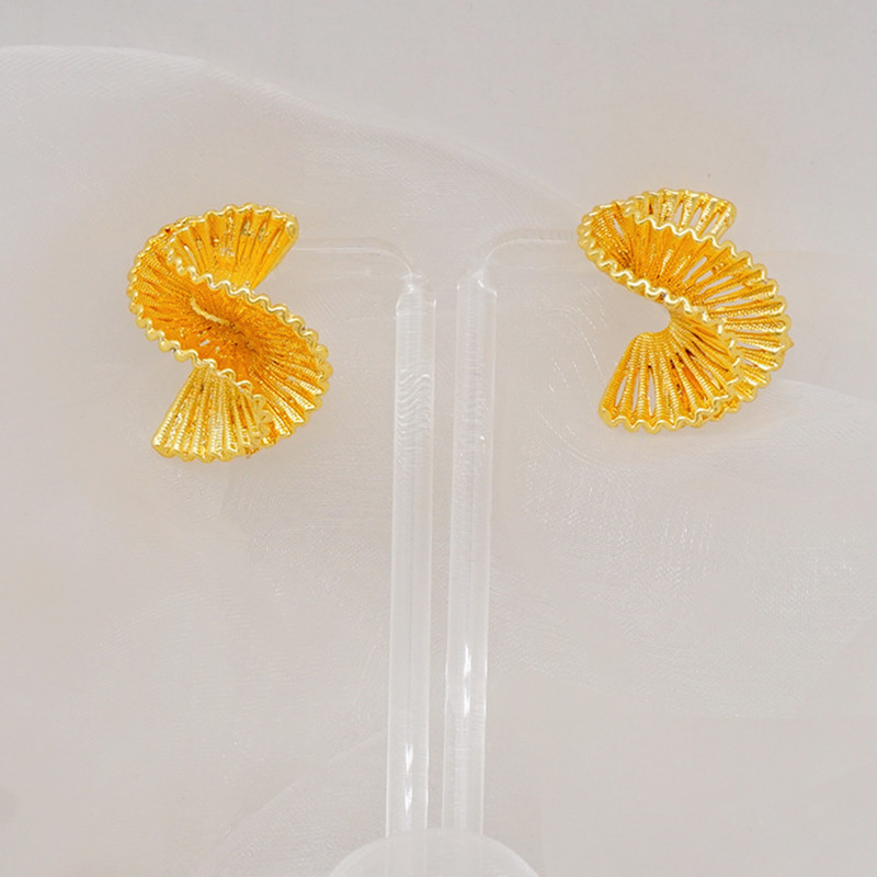 Mados Afrikos Dubajaus aukso spalvos papuošalų rinkinys netaisyklingas pakabukas, karoliai, auskarai, 2 vnt., Moterų vestuvių vakarėlio dovanos