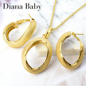 Diana kūdikių papuošalų rinkinys Variniai paauksuoti auskarai, pakabinami karoliai moterims Karštai parduodama vestuvių vakarėlio dovana, klasikinė madinga
