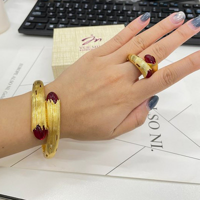 Klasikinė vario mados aukso spalvos apyrankė, paauksuota apyrankė, geri braziliški afrikietiški papuošalai moterims ponios vakarėlio vestuvių dovana