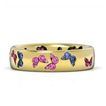 Моден пръстен с пеперуда Дамски луксозни бижута с животни Циркон Аксесоари с пеперуди Пръстени за жени Годежен подарък за годишнина