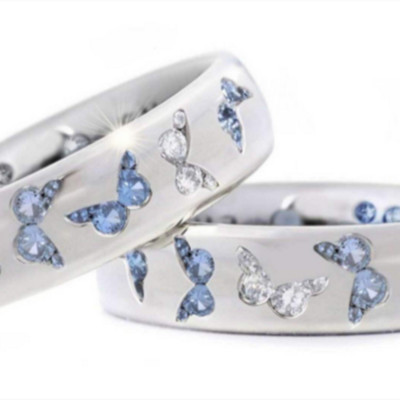 Madingi drugelių žiedai moterims Prabangūs gyvūnų papuošalai cirkonio drugelių priedai Žiedai moterims sužadėtuvių metinių dovana