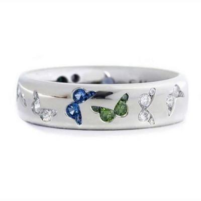 Madingi drugelių žiedai moterims Prabangūs gyvūnų papuošalai cirkonio drugelių priedai Žiedai moterims sužadėtuvių metinių dovana