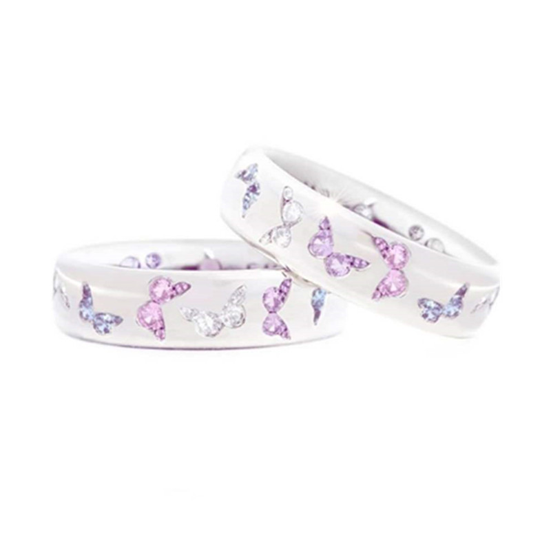 Madingi drugelių žiedai moterims Prabangūs gyvūnų papuošalai cirkonio drugelių priedai Žiedai moterims sužadėtuvių metinių dovana