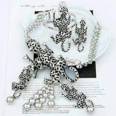 Leopardo afrikietiški auskarai rinkiniai Papuošalai Mada Moterys Paauksuoti Žiedai Apyrankės Vestuviniai karoliai pakabukas Dubajaus pakabukas vakarėlio dovana