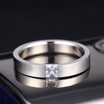 Δαχτυλίδι ζευγαριού από ανοξείδωτο ατσάλι New Arrival για γυναίκες με μεγάλο κρύσταλλο δαχτυλίδι γάμου πλάτος 8mm Μέγεθος 6-11 Δώρο για άνδρες
