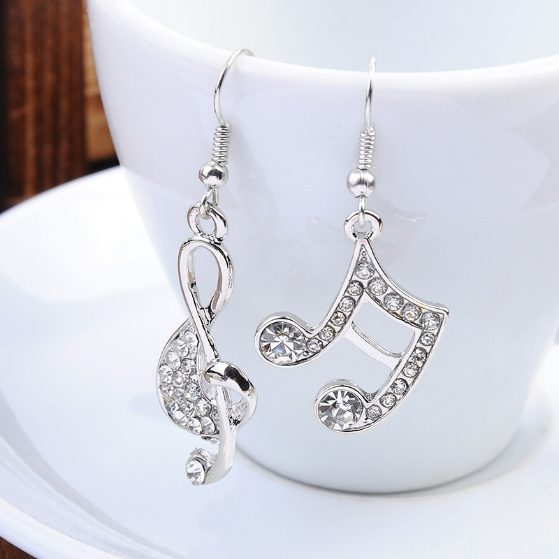 Delysia King Elegantne ženske naušnice s glazbenim notama s kristalnom osobnošću Elegantne temperamentne naušnice Pure Girl