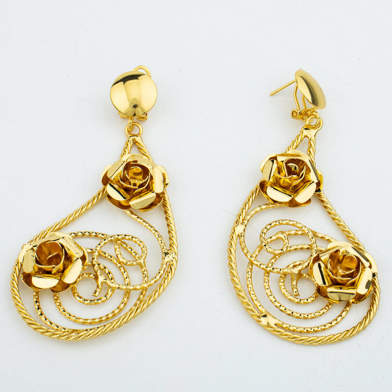 Set de bijuterii pentru nunți braziliene pentru femei Colier și cercei cu cercei de culoare Bijuterii placate cu aur Dubai african Cadouri