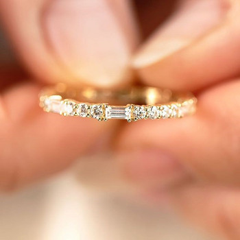 Huitan απλά κομψά κοριτσίστικα δαχτυλίδια για καθημερινά πάρτι Αξεσουάρ μόδας Ασημί χρώμα/χρυσό χρώμα Δαχτυλίδι Statement Κοσμήματα