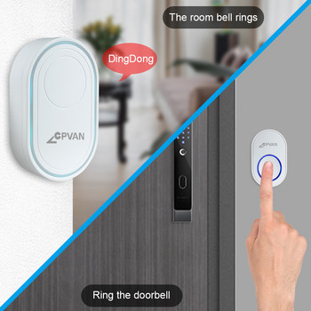 CPVAN Интелигентен безжичен звънец 58 Ring Songs Smart Door Bell Chime EU UK US Plug TUYA APP Wifi Doorbell Алармена система