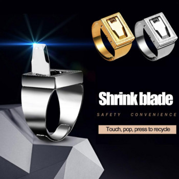 Charm Titanium Steel Punk Bladed Ring Αυτοάμυνα αόρατο πολυλειτουργικό δαχτυλίδι έκτακτης ανάγκης κατά του λύκου Δώρο για άνδρες και γυναίκες