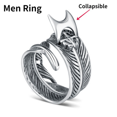 Žavingas titano plieno panko ašmenų žiedas savigynos nematomas daugiafunkcis avarinis anti-vilko žiedas lauko žiedas vyrui ir moteriai