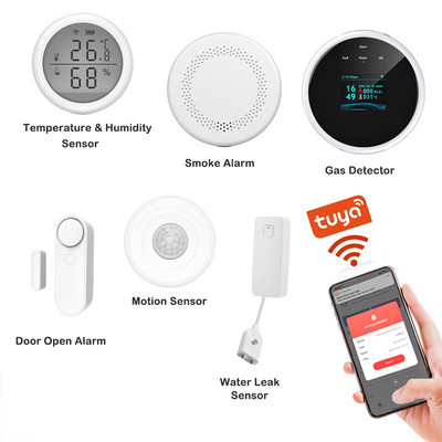 WiFi riasztórendszer Otthoni biztonság védelem 6 darabos készlet barkácsolás, havi díj nélkül, vezeték nélküli APP Push funkcióval az Office Apartman Hotel számára
