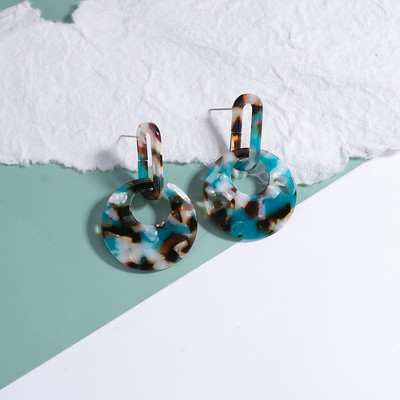 AENSOA 32 Styles Mėlyni geometriniai akrilo dervos kabantys auskarai moterims Korėjos netaisyklingi ilgi auskarai pakabukai papuošalai