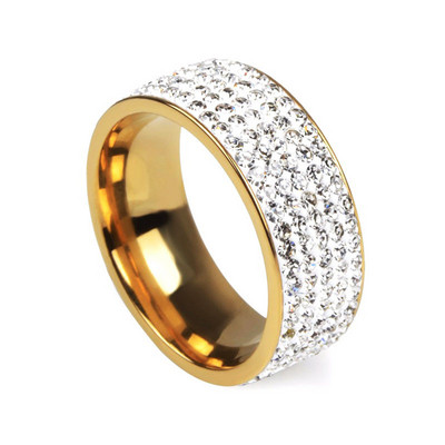 Prabangus nerūdijančio plieno žiedas moterims, vyrų krištolo krištolo madingi papuošalai vestuviniai sužadėtuvių žiedai