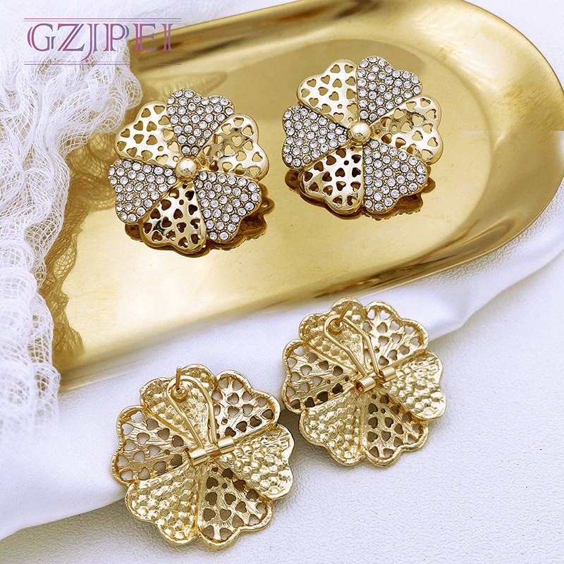 Olasz aranyozott ékszer készletek nőknek strassz ékszer nyaklánc készlet esküvői parti ajándék