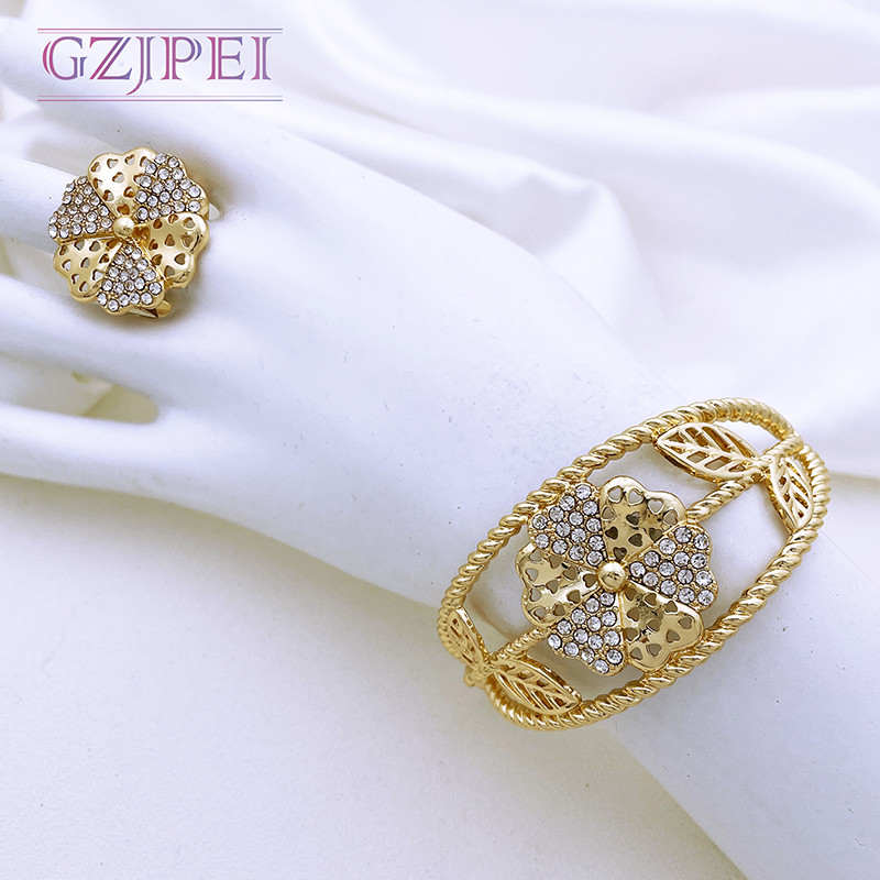 Olasz aranyozott ékszer készletek nőknek strassz ékszer nyaklánc készlet esküvői parti ajándék