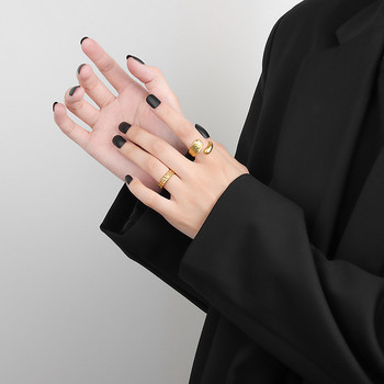 LIVVY Сребърни цветни пръстени за жени Модерни прости модни линии Кръстосани пръстени с промяна на размера Тенденция за 2021 г.