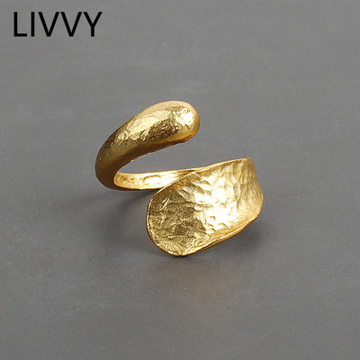 LIVVY Сребърни цветни пръстени за жени Модерни прости модни линии Кръстосани пръстени с промяна на размера Тенденция за 2021 г.