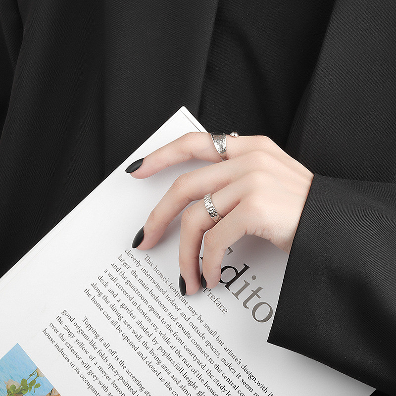 LIVVY Srebrno prstenje za žene Trendy Jednostavna modna linija Križno prstenje promjenjive veličine Trend 2021.