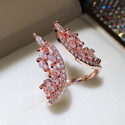 LXOEN naujos mados 3 sluoksnių netaisyklingi AAA kubinio cirkonio pora vestuviniai atviri reguliuoti žiedai moterims vakarėliui sidabro spalvos papuošalai