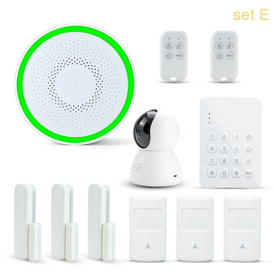 Tuya GFSK WIFI namų apsauga išmanioji signalizacijos sistema įsilaužimo rinkinys Smart life APP nuotolinio valdymo svirtis Išjungti automatinę lemputę