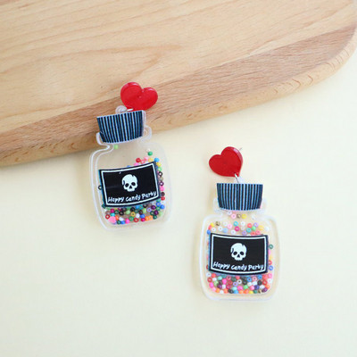 Juokingi Kalėdų eglutės snaigės krištolo rutuliukai akriliniai auskarai moterims Mieli saldainių dėžutė Gashapon Machines Drop Auskarai Vakarėlis