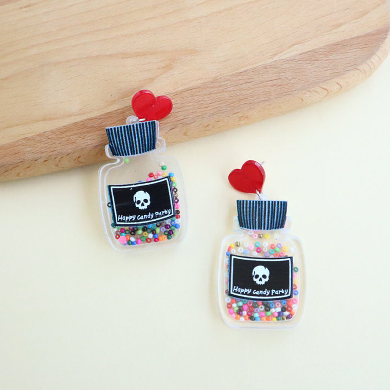 Juokingi Kalėdų eglutės snaigės krištolo rutuliukai akriliniai auskarai moterims Mieli saldainių dėžutė Gashapon Machines Drop Auskarai Vakarėlis