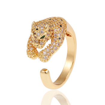 Νέο γυναικείο κοσμήματα Hip-hop Personality Leopard Δαχτυλίδι με ανοιχτό δαχτυλίδι Δημοφιλές δικτυωτό κόκκινο ρετρό δαχτυλίδι ουράς για γιορτινό δώρο